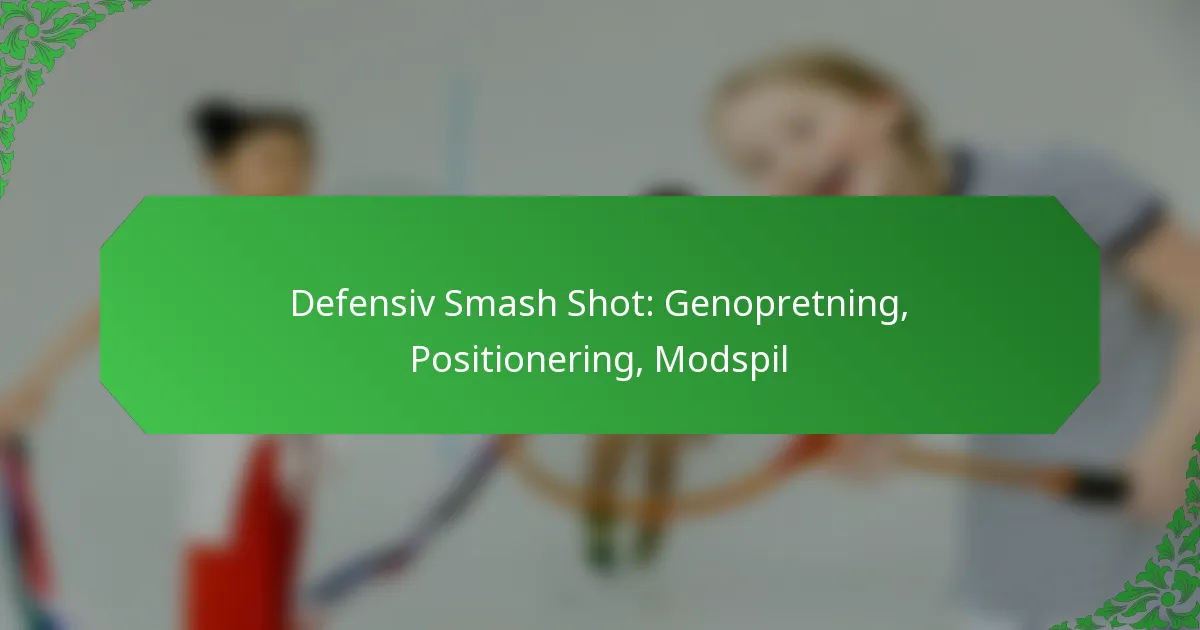 Defensiv Smash Shot: Genopretning, Positionering, Modspil