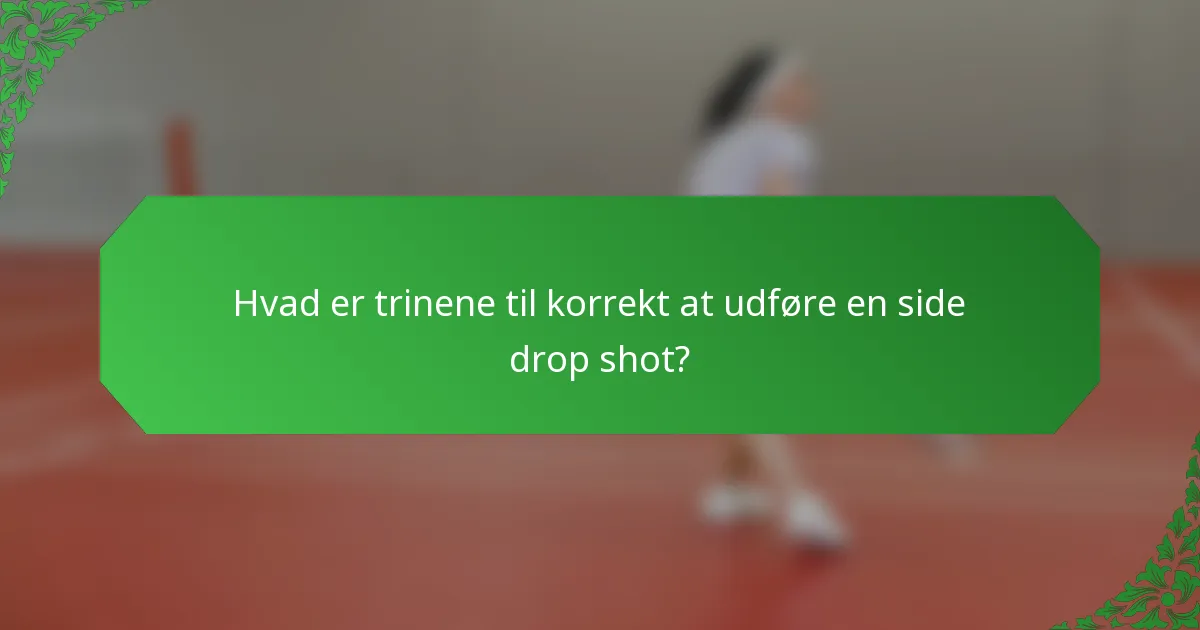 Hvad er trinene til korrekt at udføre en side drop shot?