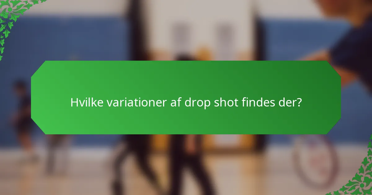 Hvilke variationer af drop shot findes der?