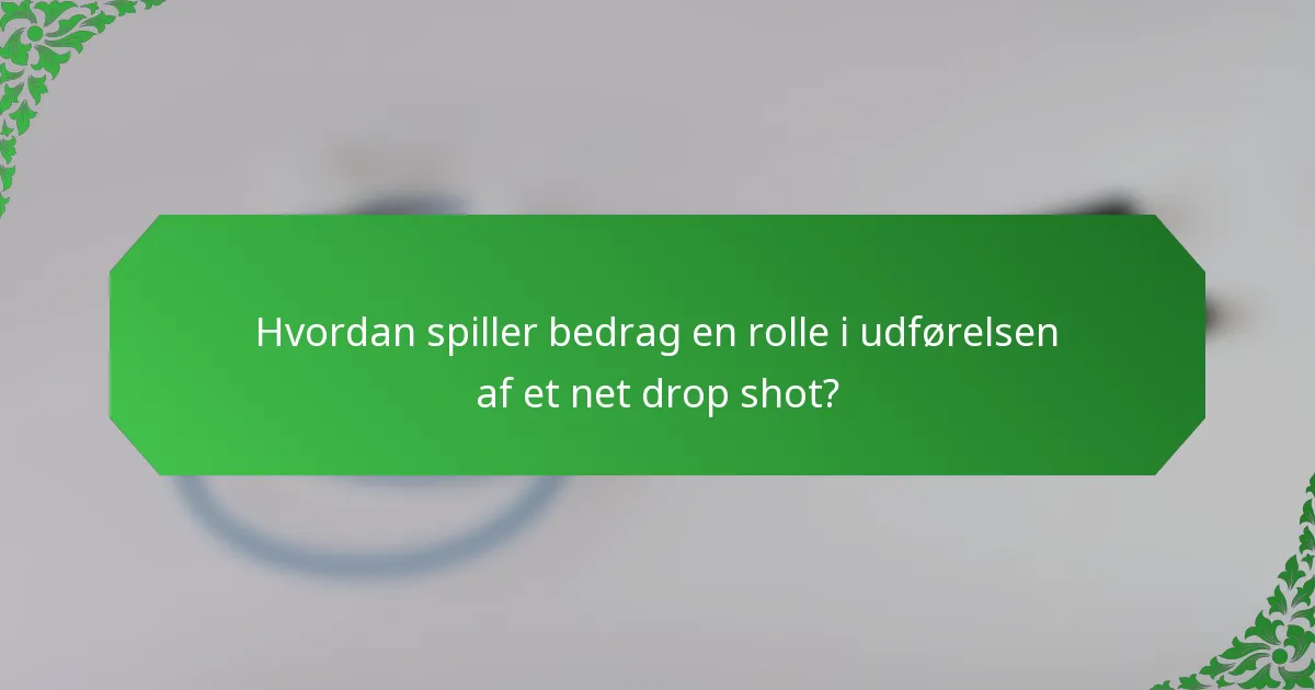 Hvordan spiller bedrag en rolle i udførelsen af et net drop shot?